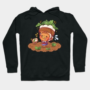 Cute Pig Turnip Farmer Hoodie